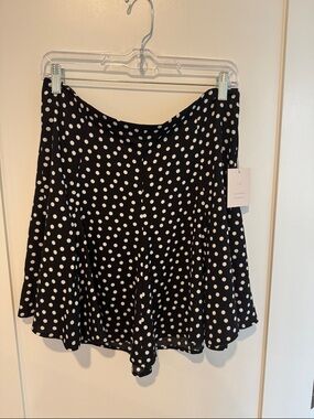 LC Lauren Conrad Black and White Polka Dot Skater Skirt